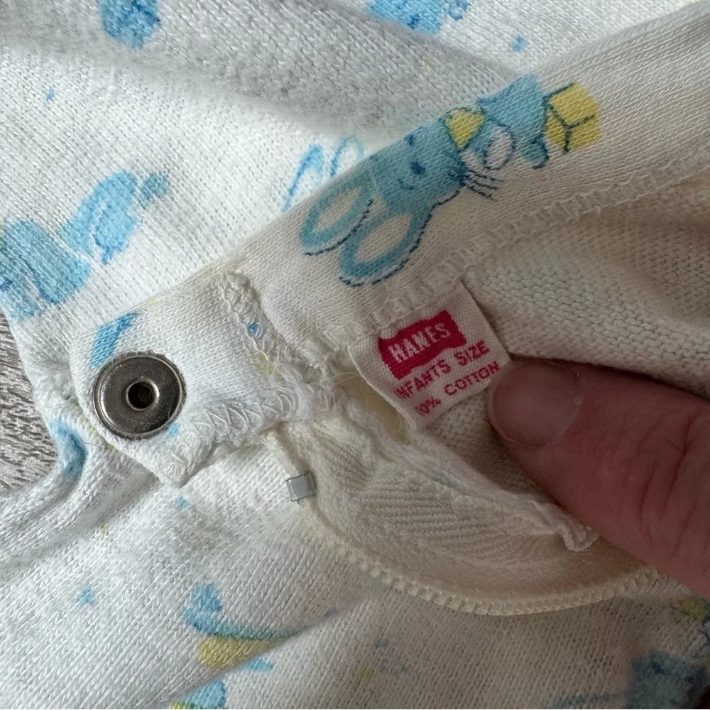 Vintage Baby Hanes Layette Gown NB Infant Size One Piece 100% Cotton Easter